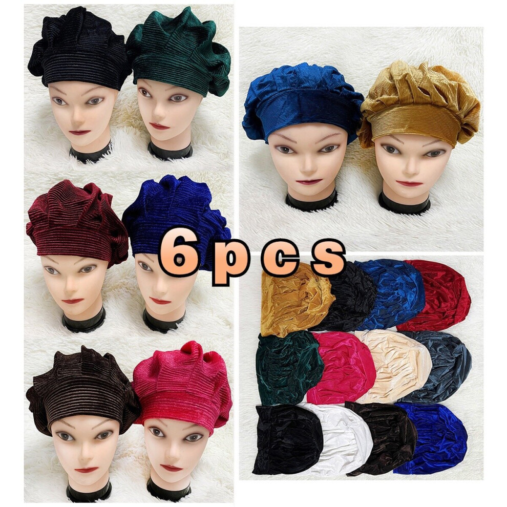 Muslim Female Turban Hat Bonnet Velvet Rhinestone Solid Indian Beanie Hair Bonnets Cap For Women-image-OPC-PBQG7NH-NEW
