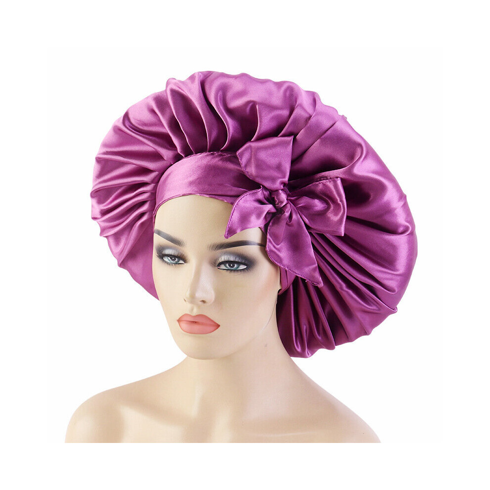 Multicoloured Extra Large Satin Sleeping Hat Night Sleep Cap Hair Care Bonnet Nightcap Women Chemo Cap Headwear Shower Caps Turban Scarf Wrap