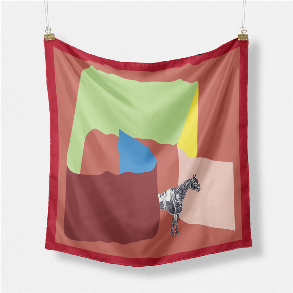 Twill Silk Scarf Woman Geometric Painting Square Scarves Wraps Bandana Small Hijab Silk Foulards Tie Headband Neckerchief-image-OPC-PBQG99X-NEW