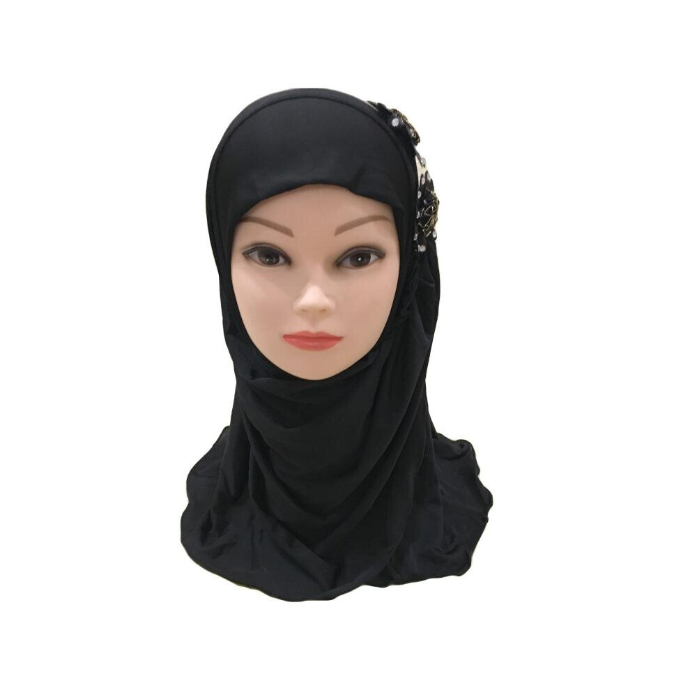 Fahion Girls Kids Muslim Hijab Islam Arab Scarf Shawls Flower Headscarf Cap Head Wrap Ramadan Full Cover Prayer Accessories 2-6Y-image-OPC-PBQG6XY-NEW