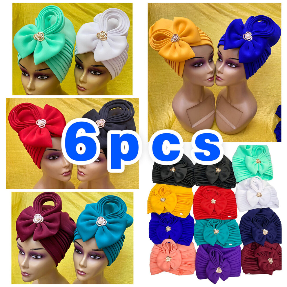 Set Of Fashionable Muslim Women Headscarf Space Layer Fabric Applique Headwear Solid Indian Bean Hair Hat Lady Hat-image-OPC-PBQG9SG-NEW