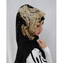 Girl Muslim scarf hijabs Islamic Scarf Scarves Woman Long Underscarf hijab Solid Bead Prayer Turbante chiffon Hat