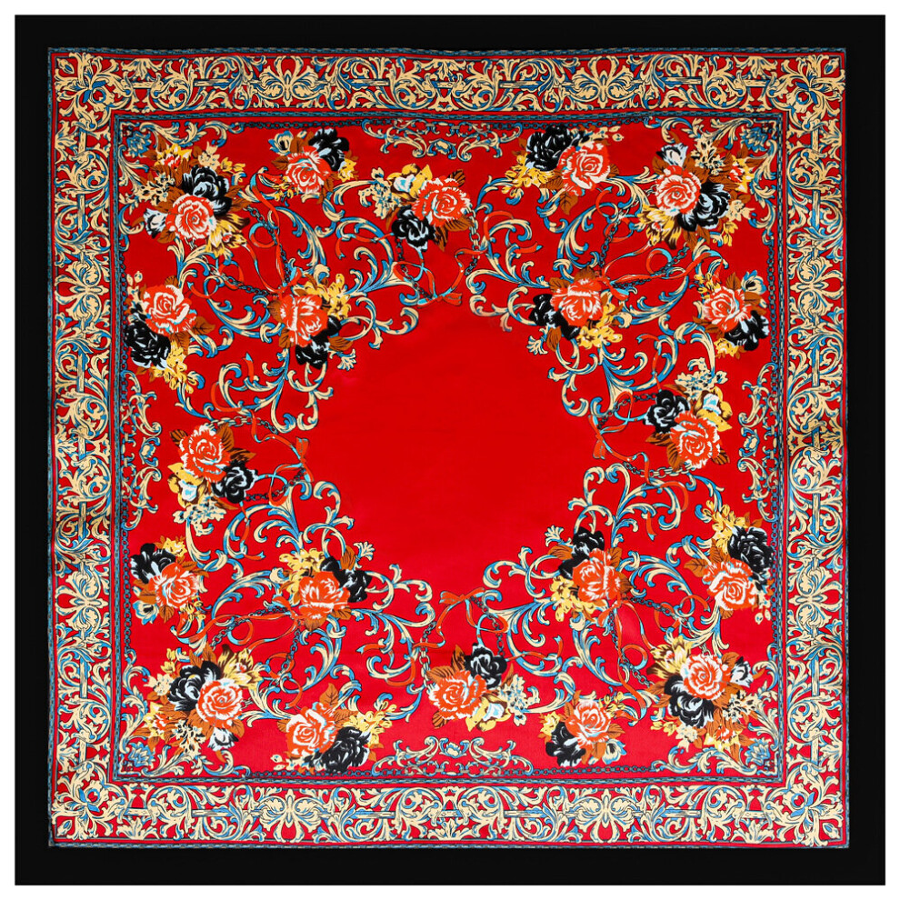 Square Scarf peony flower Women Silk Scarf Hijab Shawl Foulard Plaid Scarves Wraps For Ladies-image-OPC-PBQGBDM-NEW