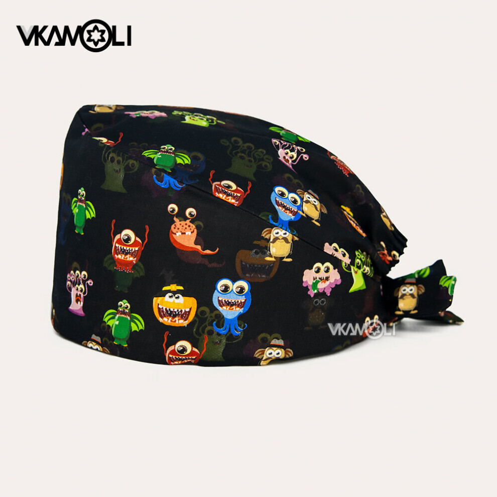 Women & Man Christmas Scrub Nurse Hat Multicolor Nurse Scrub Caps Adjustable Bandage Turban Surgical Doctor Nurse Hats 885489143543