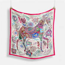 Small Square Scarves Girls Women Horse DesignTwill Silk Bandanna Headband Hijab Neckerchief For Ladies Jewelry