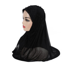 H131 Big girls crinkled soft two layers muslim scarf islamic hijab hat amira pull on headwrap 10 girl scarf