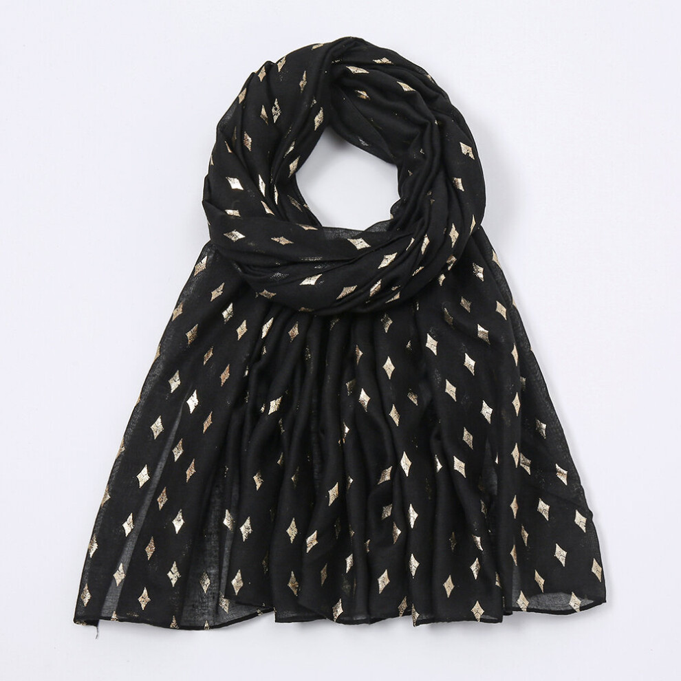 Newest Muslim Women Hijab Scarf Cotton Printed BANDANA Shawls Turban Wrap Headscarf Scarves Bronzing Glitter Hijab Hood Foulard-image-OPC-PBQGD5R-NEW