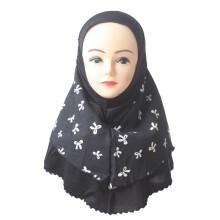 One Piece Khimar Arab Kids Amira Cap Muslim Islamic Girls Hijab Turban Headscarf Wrap Instant Shawls for 7-12 Years Old Children
