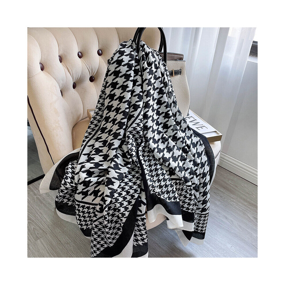 Winter Cotton Scarf Women Warm Plaid Houndstooth Scarfs Long Large Hijab Scarves Stoles Bandana Foulard Wraps Shawl-image-OPC-PBQGDWB-NEW