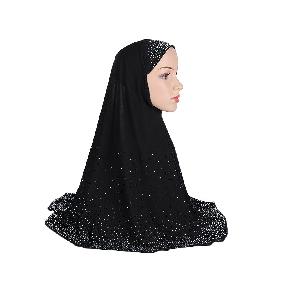 H112 Adults big size muslim hijab scarf with rhinestones islamic headscarf hats armia pull on headwrap ramadan-image-OPC-PBQGF2X-NEW