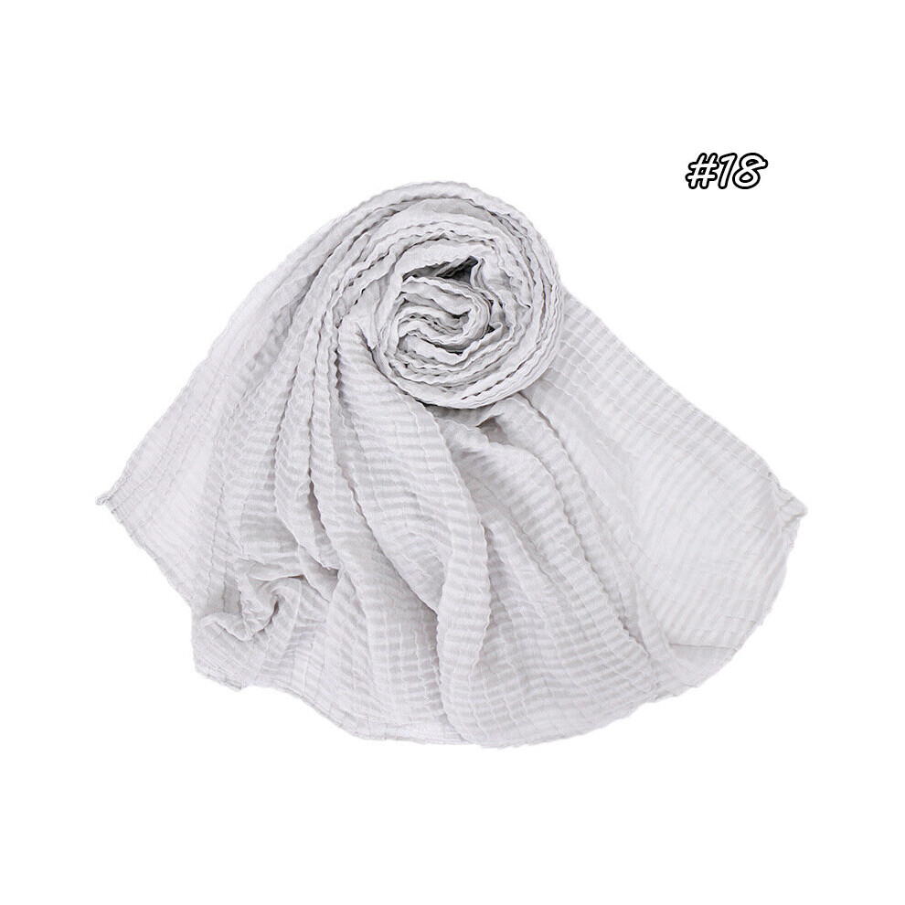 Plain Crinkle Hijab Scarf Pleated Shawls Muslim Wrinkle Scarves Viscose Cotton Plaid Wraps Stretchy Headband Sjaal 180*80Cm-image-OPC-PBQGFZS-NEW