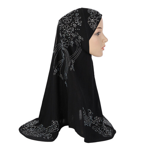 One Piece Muslim Women Hijab Islamic Drilling Scarf Amira Headscarf Cap