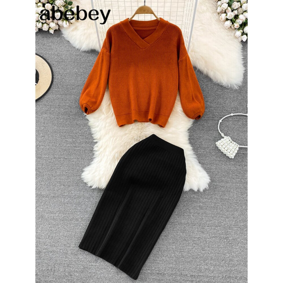 Two Piece Set Women Skirts Long Sleeve Crop Tops+Pencil Skirt 2 Piece Set women Women Sweater+Knitted Skirt Set Winter Suit-image-OPC-PBQGH76-NEW