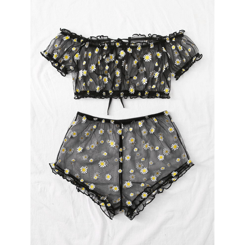 Women Exotic Sets Lace Lingerie See Through Bra+Thong Underwear Set Ruffle Sleepwear Nightwear Bikini Sets Swimwear-image-OPC-PBQGKRR-NEW