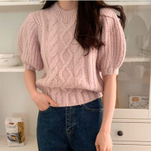 Knitwear Short Sleeves Jumpers Summer Bottom Casual Loose Sweet Girls Office Lady Sweaters