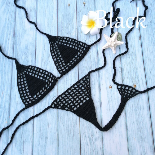 Crochet Micro Bikini G Thong String Beach Micro Swimwear Sexy Lingerie Sets