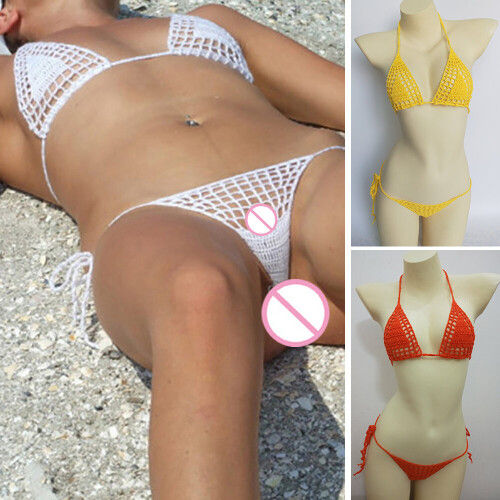 Crochet Micro Bikini G Thong String Beach Micro Swimwear Sexy Lingerie Sets 1