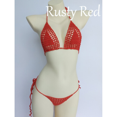 Crochet Micro Bikini G Thong String Beach Micro Swimwear Sexy Lingerie Sets 2