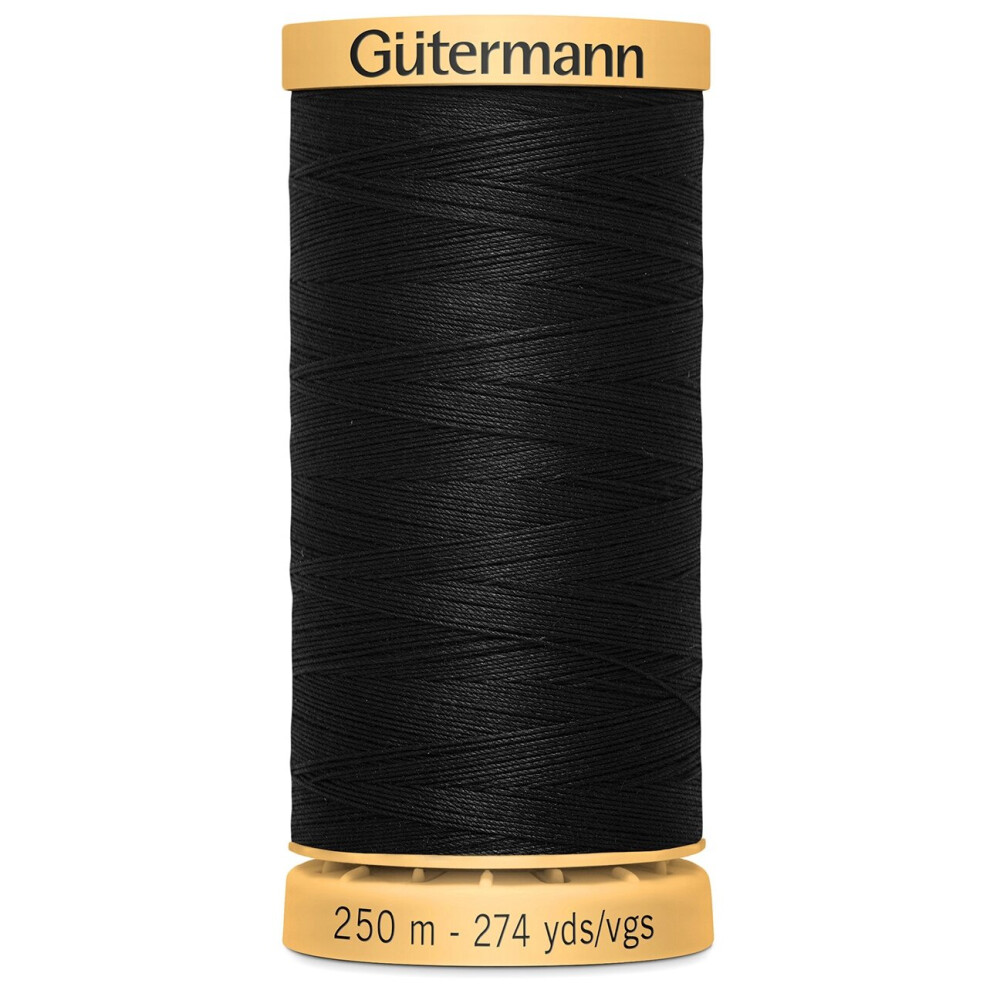 Gutermann Natural Cotton Thread 273yd-Black 251C-1001