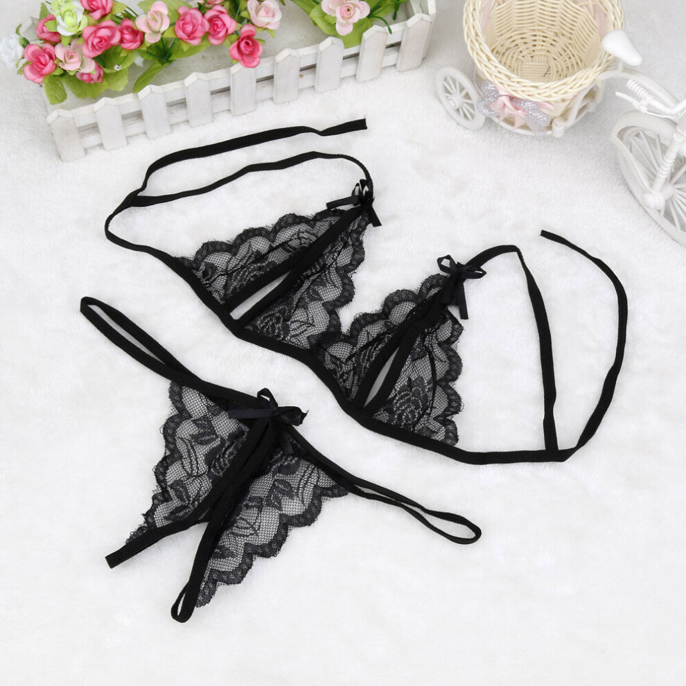Multicoloured In Women Sexy Transparent Lace Babydoll Erotic Underwear Set Sexy Lingerie G-String Women Temptation Sex