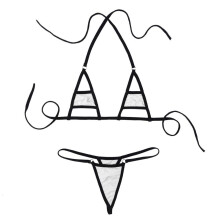Women's Micro Bikini Swimsuits Lingerie Two Pieces Swimming Suit Halter Neck Bikini Bra Top with G-String Bottom Bikini Swimwear