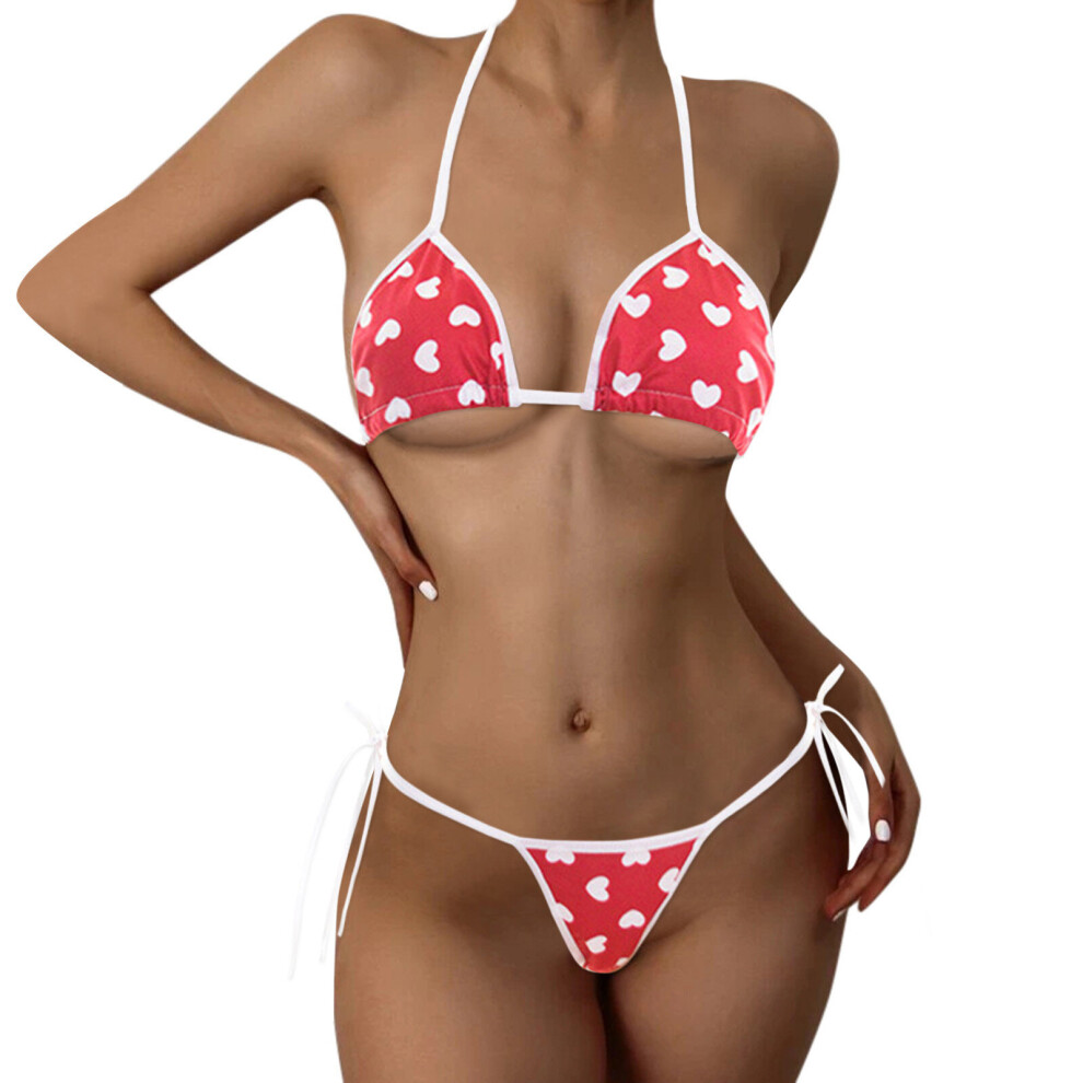 Women Heart Printed Bikinis Set Sexy Personality Bikini Sexy Underwear Set Female Sexy Bikini Set Bathing Suits ????????? ??????