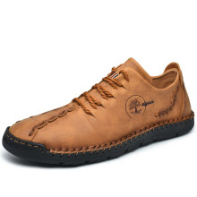 (Brown Black-US 6.5 (EUR 39) 6.5) Men's Shoes Microfiber Leather Men Casual Shoes Men's Driving Shoes Men Lace-Up Flats Comfortable Loafers Moccasins