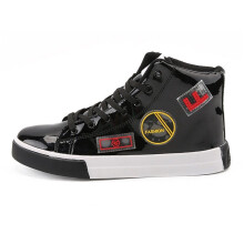 (Black-US 6.5 (EUR 39) 6.5) [Bright Upper] Spring and Autumn High-top Sneakers Shoes Breathable Men's Shoes Women's Shoes