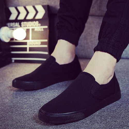 Black canvas loafers best sale