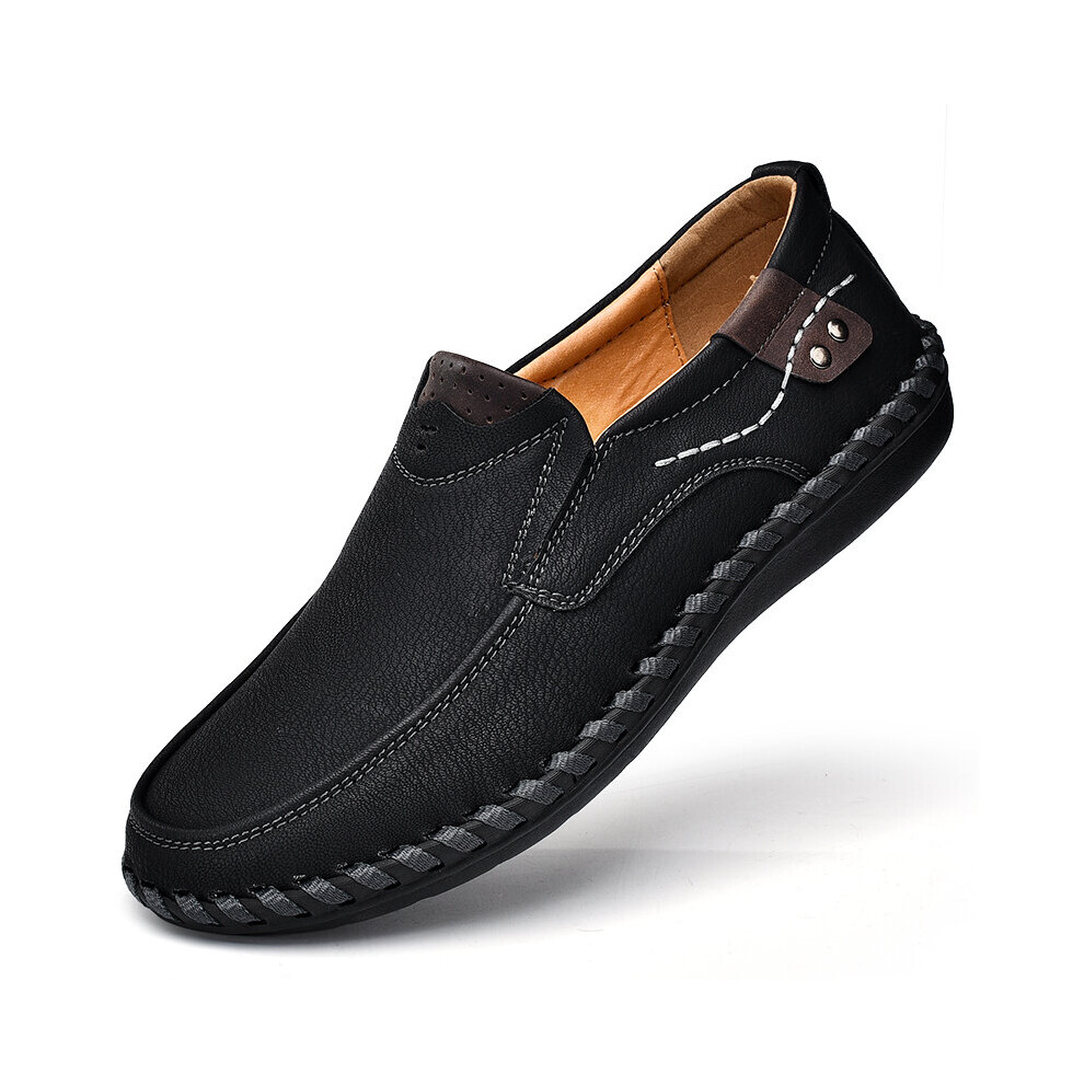 (Black-45) Men Casual Shoes Loafers Sneakers Men Leather Comfortable Loafers Casual Shoes Men Shoe-image-OPC-PBQHFSD-NEW