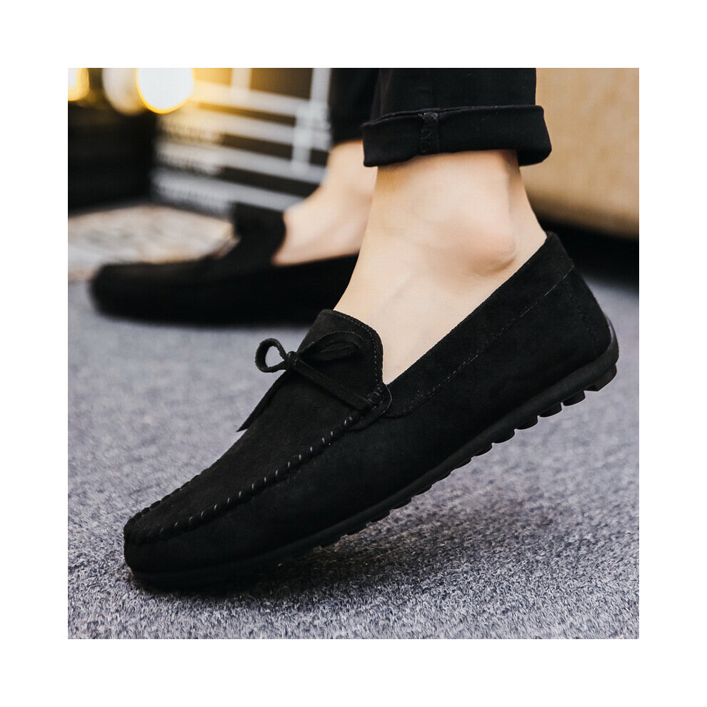 (Black Beige-39) Shoes Men Zapatos De Hombre Slip-On Leather Shoes Casual Male Shoes Adult Red Driving Moccasin Soft Non-slip Loafers-image-OPC-PBQH7R2-NEW
