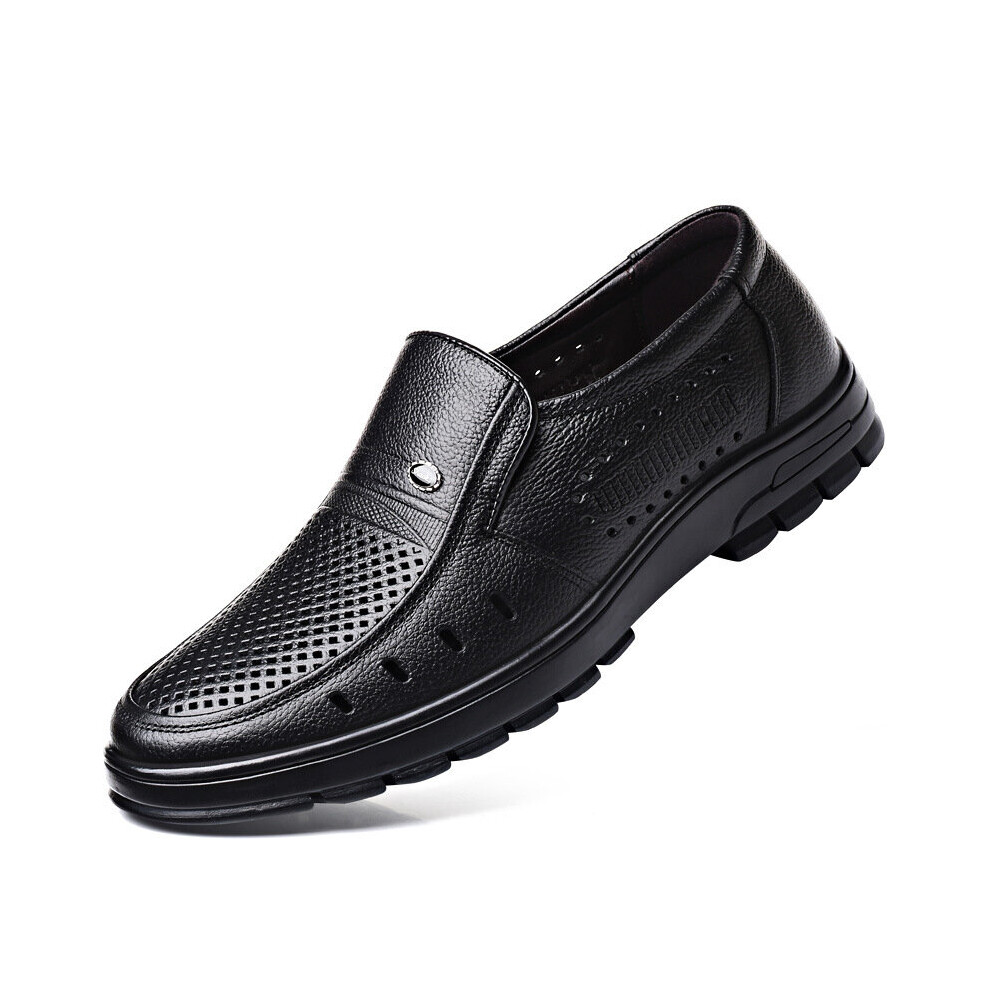 (Black-41) Brown Leather Casual Shoes Man Loafers Summer Shoes Men Slip on Shoes Men Zapatillas De Hombre Chaussure-image-OPC-PBQHH7C-NEW