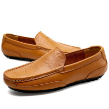 (Brown Beige-13) Soft Leather Men Walk Shoes Casual Slip on Formal Loafers Men Moccasins Italian Male Driving Shoes Sneakers