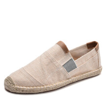 (Beige-45) Latest Men's Shoes Casual Men's Breathable Canvas Casual Shoes Men's Loafers Espadrilles Men's Loafers