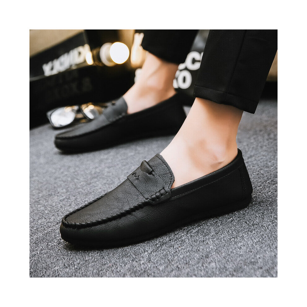(Black-40) Men's Shoes Men Casual Shoes PU Leather Mens Loafers Shoes Moccasins Slip On Men's Flats Male Driving Shoes-image-OPC-PBQHR27-NEW