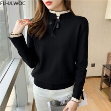 Year Autumn Winter Basis Pullovers Jumpers Long Sleeve Casual Loose Japan Sweet Girls Bow Tie Red Knitted Sweaters