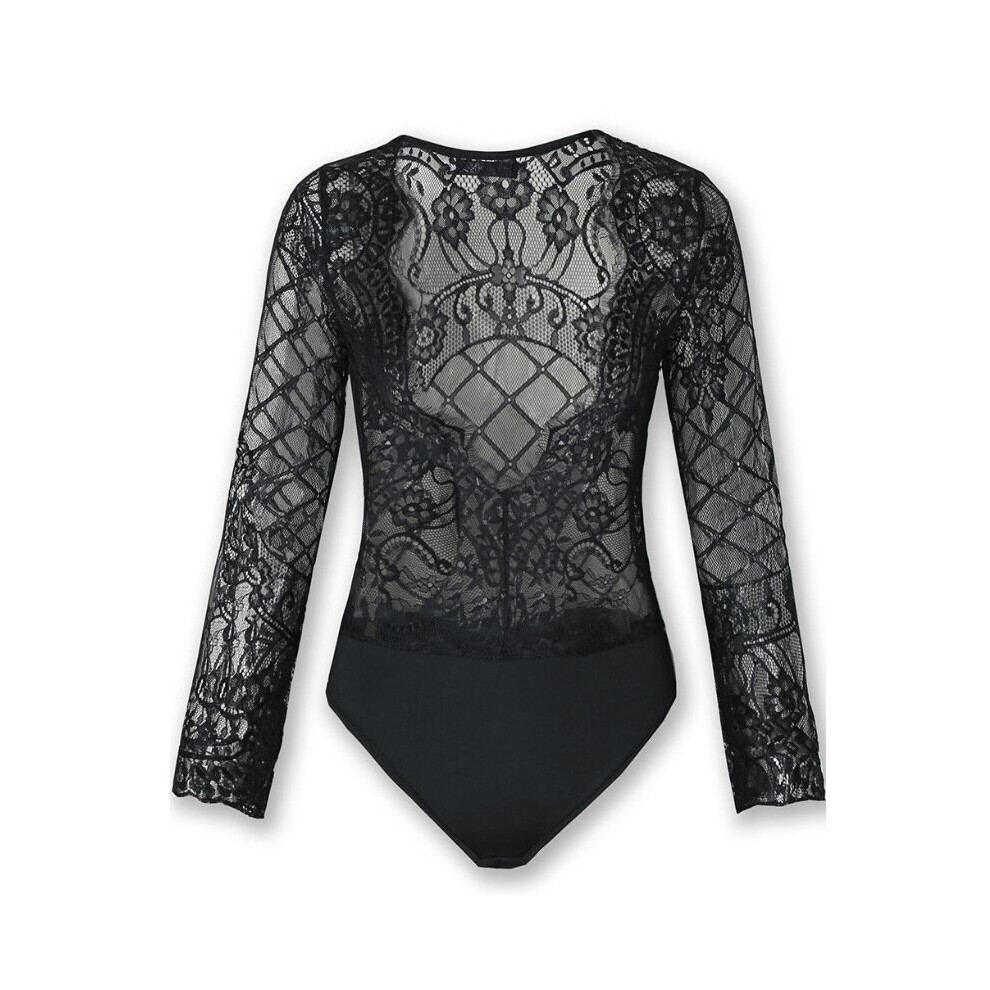 Black Sexy Women Lingerie Erotic Bodysuit Female See-Through Lace Perspective Sexy Babydoll Lenceria ??????????? ?????