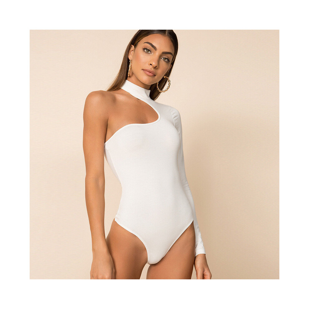 Winter Rompers Women Jumpsuits Bodysuits High Neck Solid One Shoulder Sexy Club Hollow Out Bodycon Bodysuits Women-image-OPC-PBQHVJR-NEW