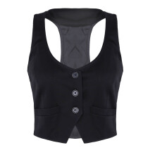 Arrival Women V-Neck Sleeveless Button Down Fitted Racer Back Classic Vest Shirts Separate Waistcoat for Formal Wear