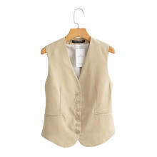 Zevity Women Single Breasted Sleeveless Slim Vest Jacket Ladies Business Casual WaistCoat Poplular Tops CT707