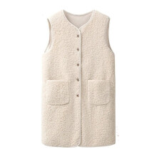 Fall Winter Mid-length Faux Fleece Warm Vest Women Gilet Teddy Sleeveless Coat Waistcoat Outwear Casual Overcoat Chalecos