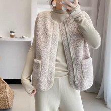 Vest Jacket Women Solid Short Loose Lambs Plush Vest Women's Fall Winter Style Sleeveless Female Coats Warm Waistcoat
