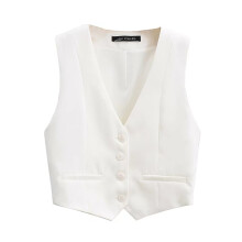 Zevity Women V Neck Single Breasted Short Vest Office Lady Sleeveless Suit Business Slim Waistcoat Tops CT556
