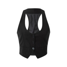 Women V-Neck Sleeveless Button Down Fitted Racer Back Classic Vest Shirts Separate Waistcoat for Formal Wear