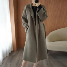 Autumn and winter women's overcoat, medium length, over knee, loose and versatile woolen coat