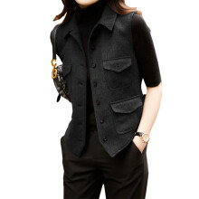 Women's Vest Herringbone Wool Spring Jacket Business Slim Fit Waistcoat Women Sleeveless ??????? ???????