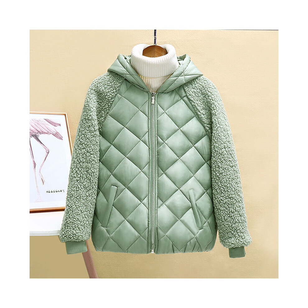 Autumn Winter Women's Hooded Loose lamb Wool Cotton Jacket Thin light Down Cotton Jacket Female Short Coat-image-OPC-PBQJ259-NEW