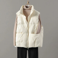 Women Autumn Winter Ultra Light Duck Down Vests Loose Sleeveless Lightweight Windproof Jacket Female Waistcoat