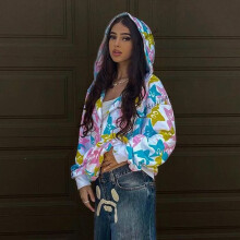Women Hoodies Autumn Streetwear Star Print Sweatshirt Harajuku Zip Up Goth Punk Female Jacket Hoodie Hip Hop Oversize Y2K
