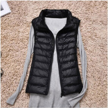 Women Sleeveless Vest Autumn Winter Warm Ultra Light duck down Jacket Female Slim Veats Stand Collar Sleeveless Waistcoat